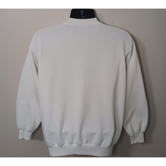 Vintage 80s Reconnaissance Team Adult Large Sweatshirt 1/2 Button White Long Sle - Picture 6 of 8